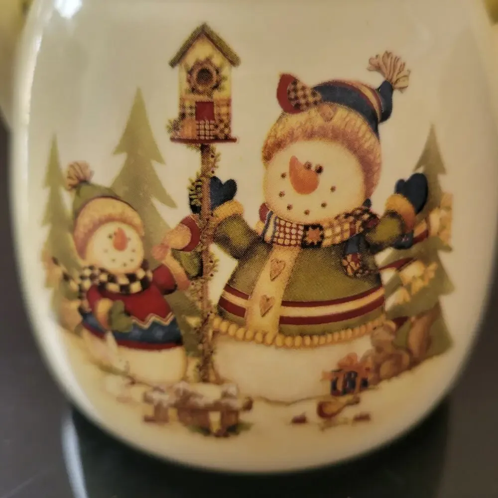Vintage LTD Commodities LLC Christmas Canister with lid‎ Christmas Snowmen